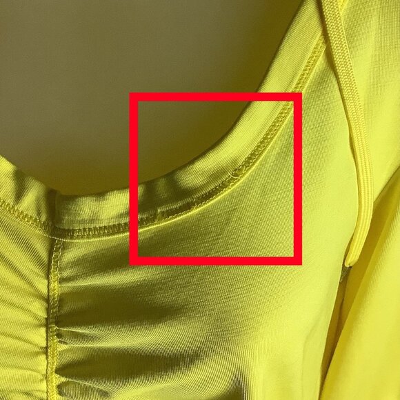 Calvin Klein Performance Quick Dry Womens Yellow Hooded Long Sleeve Ruched Top M - Picture 6 of 12